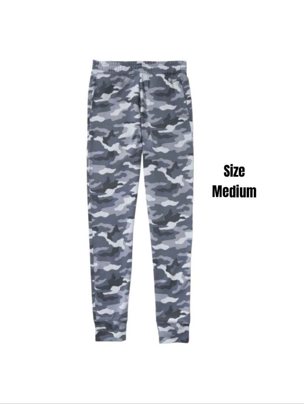 VS PINK Rich Grey Camo Print Ultimate High Waist Skinny Joggers Pants Medium NEW